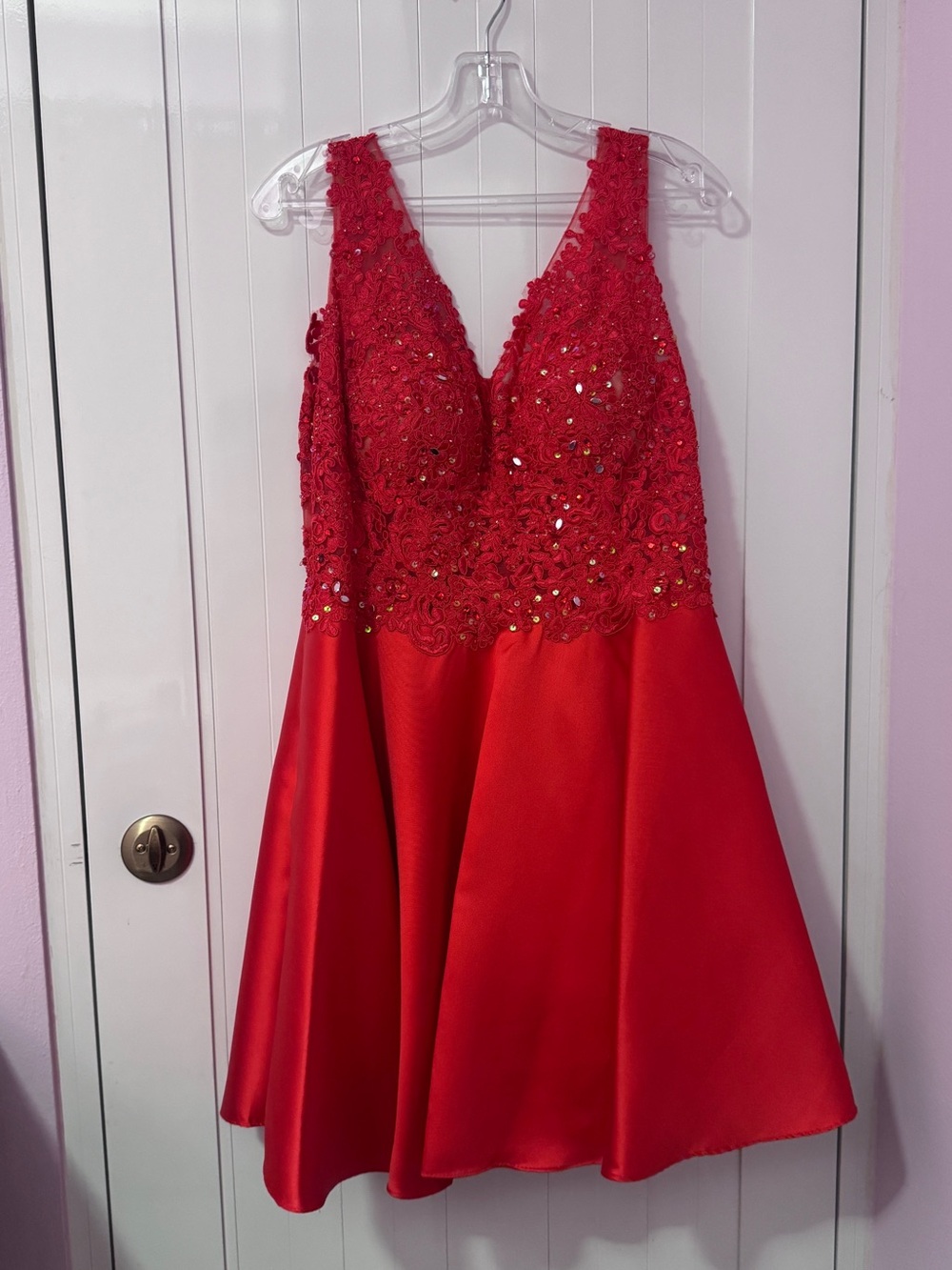 Girls' Red Embellished Homecoming Dress